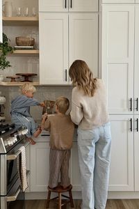 boy mom, baking aesthetic, motherhood, autumn inspo, neutral kitchen