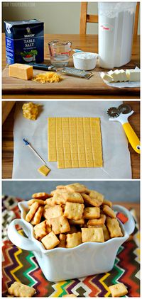 Homemade cheez-it crackers recipe - Great healthy snack for kids! #Cheese snacks