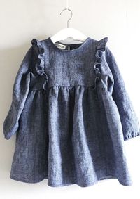 Sweet Handmade Linen Dress With Frill Detail | TotsModa on Etsy