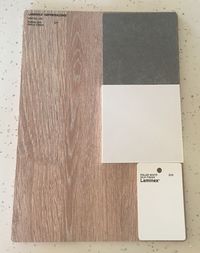 Colour Selection - Laminex Rural Oak Riven Finish, Laminex Polar White Silk, essastone Concrete Pezzato (island) & essastone Saint Moritz