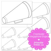 Printable Cheerleader Megaphone Shape from PrintableTreats.com