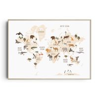 This fun animal world map poster is perfect for the jungle & safari inspired nursery or children's bedroom décor. A perfect new baby gift, or a great way to create a statement and add the finishing touches to your own child's space.