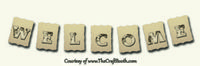 Free Printable Welcome Banner - The Craft Booth  This is a free Printable banner to place in your craft booth (or use it for anything you like) Each banner is a full sheet.  Print onto card stock or photo paper, cut it out, hole punch and laminate for a durable, eye catching banner that will draw customers into your booth.