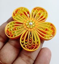 Yellow and orange multicolour quilling flower