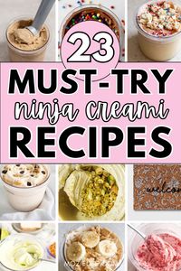 We've rounded up 23 of the BEST NINJA Creami recipes! Click the pin to check them out! ninja creami recipes, ninja creami ice cream recipes, ninja creami healthy recipes, ninja creami protien ice cream recipes, ninja creami deluxe recipes, ninja creami sorbet, ninja creami frozen yogurt, fairlife chocolate milk ninja creami ice cream recipes, premier protien shake ninja creami ice cream recipes, coffee ninja creami ice cream recipes, biscoff ninja creami ice cream recipes, peanut butter ninja creami ice cream recipes, low carb ninja creami ice cream, ice cream aesthetic, ice cream recipes, summer ice cream aesthetic, ice cream summer vibes, soft serve ice cream.