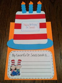 Dr. Seuss' birthday cake response to literature writing