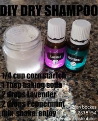 DIY Dry Shampoo with Young Living Essential oils peppermint and lavender. lets talk oils! kalenmarie13@gmail.com