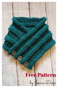 Cozy Button Cowl Free Knitting Pattern