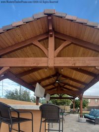 Most kits can be assembled in as little as one afternoon creating a spectacular yard makeover in such a short time. #TwoTonePavilion #CedarRoof