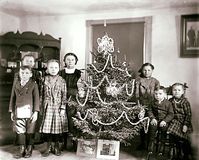 All the children wearing their Sunday best! Christmas c1910.