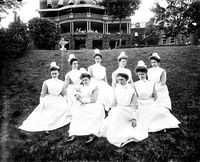 Contributor Names Harris & Ewing, photographer Created / Published [between 1905 and 1945] Location: Garfield Hospital, Washington, D.C. Harris & Ewing, photographer. UNIDENTIFIED GROUP. WOMEN ON A LAWN. [Between 1905 and 1945] Photograph. Retrieved from the Library of Congress, <www.loc.gov/item/2016862845/>.