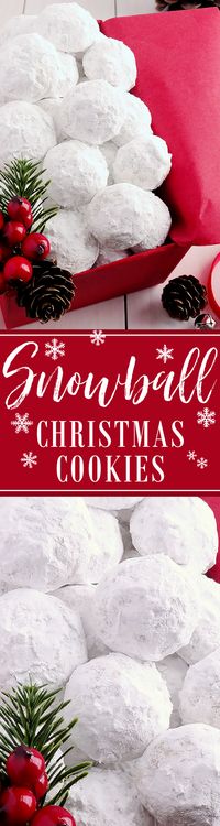 Snowball Christmas Cookies (best ever) ~ Simply the BEST! Buttery, never dry, with plenty of walnuts for a scrumptious melt-in-your-mouth shortbread cookie (also known as Russian Teacakes or Mexican Wedding Cookies). Everyone will LOVE these classic Christmas cookies!