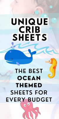 Are you doing an ocean theme for your baby boy's nursery? Check out these amazing nautical crib sheets! Lots of fun sea creatures like whales, fish, starfish, seahorses, and octopus. Coastal crib bedding. Ocean waves crib sheet. #oceanthemednursery #seathemednursery #funcribsheets #uniquecribsheets #nauticalnursery #nauticalbabyroom