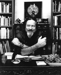 i12bent: Alan Watts - great Zen popularizer and philosopher - born in England on Jan. 6, 1915 (d. 1973) lived most of his life in the US. He tried to fuse Buddhism and Christianity into a uniquely contemporary and Western spirituality. “I’ll tell you what hermits realize. If you go off into a far, far forest and get very quiet, you’ll come to understand that you’re connected with everything.” — A.W.