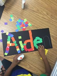 Kindergarten Name Mosaic along with the book Too Much Glue!