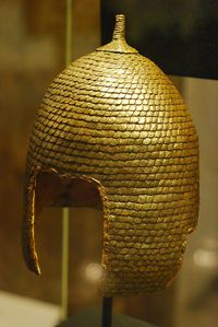 Scythian scale helmet.