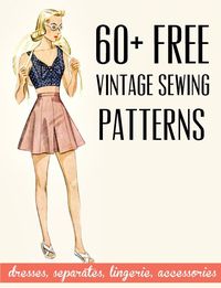 free vintage and retro dress sewing patterns, separates, lingerie and accessories