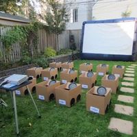 Backyard Drive-In Movie, outdoor party! They could even decorate their own "cars." -