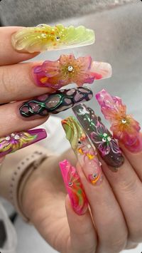 @igla.art on insta #nails #nailart #nailsofinstagram #naildesign #nailsoftheday #nailartideas #summerstyle #summernails #summernaildesigns #3dart #3dnails #flowernails #tropicalvibes