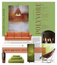 Color Challenge: Moss Green and Rust by lacas on Polyvore featuring interior, interiors, interior design, Zuhause, home decor, interior decorating, Zuo, Universal Lighting and Decor, Dyberg Larsen and Room Essentials