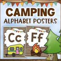 For your camping theme classroom, this is a set alphabet posters and word wall letters.Each poster features a wood slat background, a camping or hiking themed picture that starts with the letter, and large, primary font.Includes:All letters A to ZShort and Long VowelsMultiple picture options for each letter when possibleVowels in brown text or red text to stand out from the consonantsThe word wall letter cards are 1/4 page size. They also have the wood background to match the alphabet posters. V