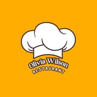 Orange and Brown Minimalist Chef Hat Logo