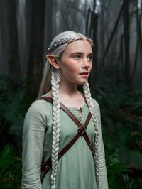 The Enchanted Elf Braids hairstyle is perfect for those who want a mystical and intricate look for Halloween. This style features multiple thin braids woven throughout the hair, often decorated with beads or ribbon for an elven-inspired appearance.