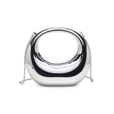 Bess Structured Evening Bag Silver Shoulder Bag With Detachable Strap For Formal Occasions, Formal Silver Shoulder Bag With Detachable Strap, Modern Handheld Evening Bag As Gift, Silver Evening Bag With Detachable Strap, Modern Evening Bag With Round Handle For Formal Events, Modern Silver Evening Bag With Silver-tone Hardware, Modern Silver Shoulder Bag For Formal Events, Modern Silver Bags For Formal Occasions, Modern Formal Evening Bag With Round Handle