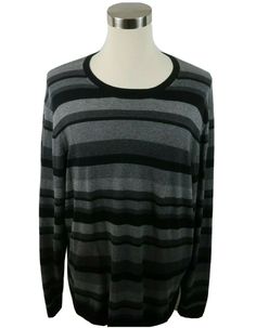 Description Brand: Eddie Bauer Men's Soft Cotton Cashmere Blend Long Sleeve Crew Neck Sweater Size: XL Color: Black & Gray Striped 30" Shoulder at highest point to bottom of back of shirt 29-31" Armpit to Armpit Condition Gently worn used condition. No damage or defects. Shipping Items will be shipped with tracking within one business day of payment. Shipping is automatically combined in checkout so you only pay shipping on single item with highest shipping cost.  Everything added will be free s Fall Thrift, April 22, High Point, Striped Sweater, Grey Stripes, Eddie Bauer, Stripe Sweater, Striped Shirt, Crew Neck Sweater