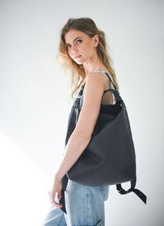 Black Leather Backpack Natural Leather Handbag Backpack With - Etsy Versatile Leather Satchel Backpack For Daily Use, Versatile Backpack With Leather Handles For Daily Use, Modern Large Capacity Shoulder Backpack, Modern Large Capacity Backpack, Commuter Tote Backpack With Adjustable Strap, Versatile Large Capacity Leather Backpack For Everyday, Black Casual Leather Backpack For Everyday, Everyday Large Capacity Black Backpack, Commuting Tote Backpack With Adjustable Strap