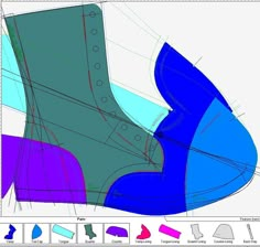 A digital patterns for making the lace up boots (derby boots), sizes 38-45 medium width. Patterns are presented in format PDF (formated and ready to A3 print) and DXF. The patterns are ready for output to the printer, have assembly markers, notchs and text markers. Great for the practice in shoemaking. The shoe last must have a classic design with oval toe shape, heel height is 1-2 cm, standard width. Boot Pattern Template, Text Markers, Make Boots, 2d Pattern, Handmade Shoes Pattern, Derby Boots, Shoe Cobbler, Boots Pattern, Shoe Template