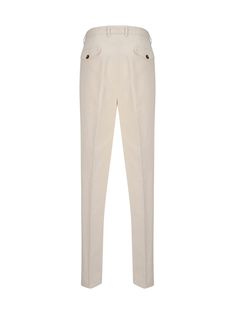 Cotton dyed pants by brunello cucinelli, front button and zipper closure, two side slash pockets, two welt pockets with flap at back, waistband loops. Composition: 100% % Cotton Formal Tapered Leg Bottoms With Patch Pockets, Classic Tailored Pants With Side Pockets, Classic Fitted Bottoms With Patch Pockets, Formal Tapered Leg Pants With Patch Pockets, Classic Straight Dress Pants With Side Pockets, Classic Tapered Leg Dress Pants With Side Pockets, Classic Dress Pants With Straight Hem And Side Pockets, Classic Dress Pants With Side Pockets And Straight Hem, Formal Trousers With Patch Pockets