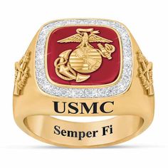 Marine Corps Rings, Marine Corps Emblem, Army Rings, Marine Corps Gift, Patriotic Symbols, Bradford Exchange