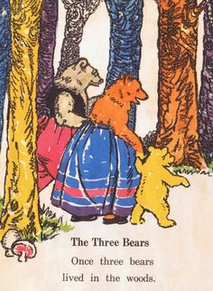 an image of a bear and two dogs in the woods