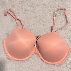 Tags Still Attached Size 38c Lightly Lined Tshirt Bra. Peach/Pink Color Fitted Pink Soft Touch Top, Fitted Soft Touch Pink Tops, Pink Soft Touch Push-up Bra, Casual Stretch Pink Bra, Pink Underwire Bra With Soft Touch, Pink Seamless Bra For Spring, Peach Pink Color, Tshirt Bra, Yellow Bra