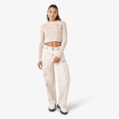 Women’s Newington Cargo Pants - Dickies US Fall Cotton Cargo Pants With Cargo Pockets, Urban Work Pants For Fall, Cotton Utility Work Pants For Fall, Fall Utility Work Pants In Cotton, Fall Utility Cotton Work Pants, Trendy Cotton Cargo Jeans For Workwear, Cotton Cargo Pants With Multiple Pockets For Fall, Relaxed Fit Work Pants With Cargo Pockets For Fall, Cotton Cargo Pants With Hip Pockets For Fall