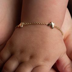 Description: 14k Solid Gold Butterfly Nature Kid Girl Baby Bracelet Item No.: T106 Metal Type: 14k Gold (Stamped 14k) Stones: Enamel Measurement: 5" Adjustable. Chain Width: 1mm. Charm Size: 5mm Est. Weight: 1.3 Grams Brand New Made To Order. Please Allow 2-5 Days To Be Shipped Personalized Hypoallergenic Yellow Gold Name Bracelet, Dainty Personalized Yellow Gold Bracelet, Dainty Yellow Gold Name Bracelet For Birthday, Personalized Hypoallergenic Yellow Gold Bracelets, Adjustable Yellow Gold 14k Rosary Bracelet, Adjustable 14k Yellow Gold Rosary Bracelet, Hypoallergenic Gold Bracelet For Birthday, Personalized 14k Yellow Gold Charm Bracelet, Personalized Dainty Yellow Gold Bracelet