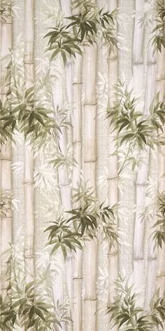 a curtain with bamboo trees on it