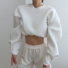 Material: Cotton Oversized Long Sleeves SHOULDER LENGTH BUST SLEEVES 56cm (Approx.) 64cm (Approx.) 118cm (Approx.) 54cm (Approx.) Oversized Cropped Sweater With Ribbed Cuffs For Loungewear, White Long Sleeve Cropped Sporty Sweater, Casual White Cropped Sweater With Ribbed Cuffs, White Relaxed Fit Cropped Sweater With Crew Neck, Trendy White Cropped Sweater With Ribbed Cuffs, Oversized Cropped Sweater For Loungewear, Boxy Fit Long Sleeve Cropped Sweater, White Oversized Cozy Cropped Sweater, Oversized White Cropped Sweater