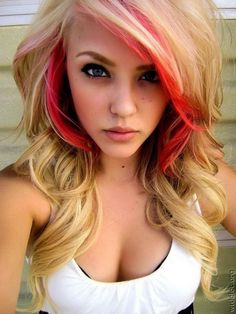 Red Hair With Highlights, Dip Dye Hair, Dark Red Hair, 2015 Hairstyles, Scene Hair