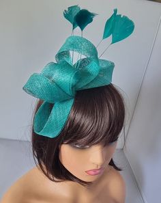 Turquoise Colour Fascinator With Flower Headband is attached Wedding Hat,Royal Ascot Ladies Day Size: small size  approx  Small size  Material:- Sinamay,Feathers Note :- I can't accept return.. Thanks                                                          Customer's returns fascinator or other items  to me so shop will deduct shipping cost from refund  Which shipping cost shop will pay or paid for customer orders  Thank you Royal Ascot Ladies Day, Ascot Ladies Day, Flower Headband Wedding, Church Suits And Hats, Turquoise Colour, Mini Hats, Church Suits, Headband Wedding, Wedding Fascinators