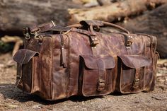 Rugged Leather Duffle Bag — The Handmade Store Leather Tote Weekender Bag For On-the-go, Leather Duffle Bag With Leather Lining For Trips, Leather Duffle Bag With Luggage Sleeve For Weekend Trips, Leather Tote Satchel For Weekend Trips, Luxury Leather Rectangular Backpack For Trips, Luxury Rectangular Leather Backpack For Trips, Luxury Leather Backpack For Trips, Soft Leather Tote Bag For Weekend Trips, Weekend Travel Tote With Leather Lining