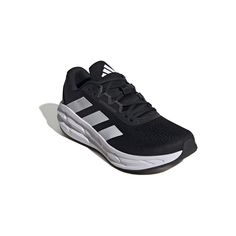 Update your wardrobe with these adidas Questar 3 men's running shoes. Click this FOOTWEAR GUIDE to find the perfect fit and more! TECHNOLOGIES & FEATURES Breathable mesh upper Bounce cushioning adds spring to your stride Lace-up closure for a secure fitDETAILS Textile, synthetic upper Textile lining Bounce 2.0 midsole Rubber outsole Padded footbed Round toe Lace-up closure Spot clean ImportedRESPONSIBLE Contains recycled materials 50% upper is recycled polyester Size: 11. Color: Black White Carb Adidas Running Shoes With Boost Midsole For Sports, Adidas Sporty Trail Running Shoes For Jogging, Adidas Sporty Running Shoes For Jogging, Sporty Adidas Running Shoes For Jogging, Adidas Functional Running Shoes For Jogging, Adidas Low-top Running Shoes, Adidas Dynamic Synthetic Running Shoes, Adidas Functional Trail Running Shoes, Dynamic Adidas Running Shoes With Cushioning