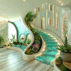 Unique Architecture House Interiors, Cool House Stuff, Unique Staircase, Cool Homes, Unique House Design, Dream House Rooms, Fantasy House, Unique Houses