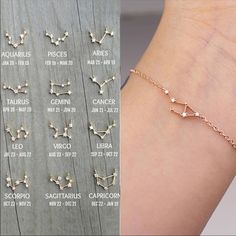 Virgo, Libra, Scorpio Zodiac Bracelets. Comes In Both Silver And Gold. Perfect Gift To A Friend And Loved One! Super Feminine, Cute! Gifts For Libra Woman, Zodiac Pattern, Libra Jewelry, Constellation Jewelry, Aries And Pisces, Zodiac Bracelet, Birthday Bracelet, Trendy Bracelets, Zodiac Star Signs