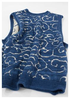 Kapital Japanese retro knitted vest blue vintage Crew Neck Pullover Sweater s – Yamalinclothes Knitted Sweaters Free Pattern, Free Sweater Knitting Patterns, Japanese Knitting Patterns, Knit Sweater Patterns, Vintage Knitted Sweater, Pattern Vest, Vintage Crew Neck, Washing Labels, Knit Shrug