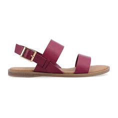 Buckle up for the spring and summer seasons in the Lavine wide-width sandal from Journee Collection. This easy sandal features luxe vegan leather, thick dual straps, and an open round toe for an attention-grabbing look. A cushioned footbed and buckled slingback strap create a comfortable but secure fit. With a sandal like this in your closet, you'll always be ready to bring on the summer heat.Closure Type: BuckleShoe Heel Height: 1/2 InchUpper/Outer Base Material: 100% PolyuretheneShoe Lining M… Flat Slingback Sandals With Buckle For Summer, Flat Slingback Sandals With Buckle Closure For Summer, Spring Vacation Sandals With Adjustable Strap, Adjustable Strap Sandals For Spring Vacation, Casual T-strap Sandals With Adjustable Straps For Spring, Casual Spring T-strap Sandals With Adjustable Straps, Strappy Slingback Sandals With Cushioned Footbed For Summer, Summer Strappy Slingback Sandals With Cushioned Footbed, Summer Open Toe T-strap Sandals With Adjustable Straps