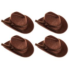 Brown Flocked Cowboy Hats - 2" Cowboy Centerpieces, Western Centerpieces, Mini Cowboy Hat, Smith Wedding, Cowboy Baby Shower, Cowboy Birthday Party, Rodeo Birthday, Western Theme Party