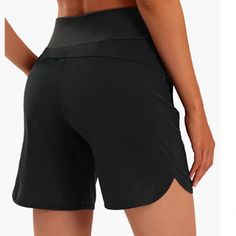 Comfortable: This Workout Shorts With Soft, Comfy And Breathable Fabric. The Fabric Is Lightweight And Feels Cool To The Touch, Not Thick Or Hot Fabric. Classic: Running Shorts For Women, They Are Perfect For Everyday Active, Gym, Explore ,A Group Fitness Class, Running And Cycling, Hiking, Hiit Workouts, Travel, Bike, Pilates And Even Casual Wear. Elastic Waist: Feature Good Elastic Waist Band. And It Has Stretchy Build-In Mesh Briefs For Enhanced Coverage. Pockets: Two Side Pockets Large Enoug Black Stretch Bottoms With Built-in Shorts, Black Stretch Pants With Built-in Shorts, High Waist Black Moisture-wicking Bottoms, High Waist Moisture-wicking Black Bottoms, High Waist Black Bottoms With Moisture-wicking, Workout Bottoms With Built-in Knee-length Shorts, Black Athleisure Pants With Built-in Shorts, Comfort Waistband Black Yoga Bottoms, Black Yoga Bottoms With Comfort Waistband