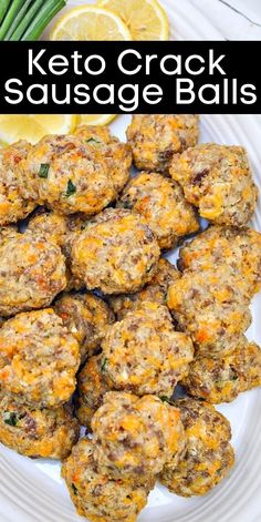 Keto Crack Sausage Balls - The Perfect Keto Appetizer or Snack! Keto Sausage Recipe, Ground Sausage Recipes, Sausage Bites, Sausage Appetizers, Sausage Balls Recipe, Keto Sausage, Sausage Balls, Low Carb Appetizers